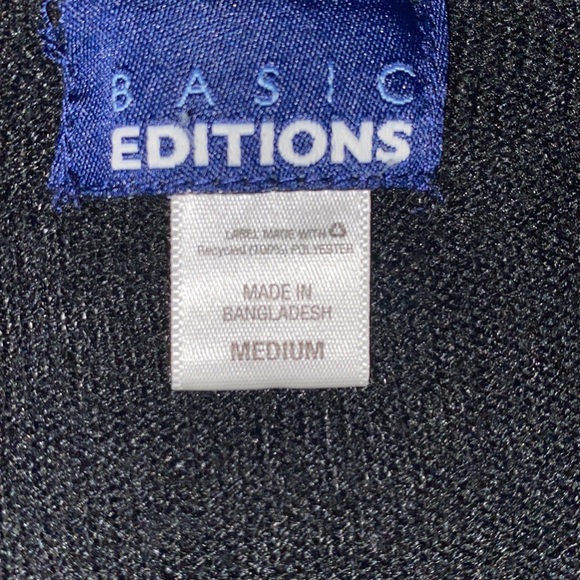 Black Cardigan Basic Edition Button Down Size Medium - Picture 6 of 6